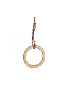 Turnringe aus Holz mit Seil