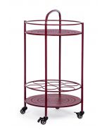 Servierwagen Stahl bordeaux