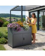 FERRUM Hochbeet mit Schrank 100x50x85 cm | verzinkt & pulverbeschichtet
